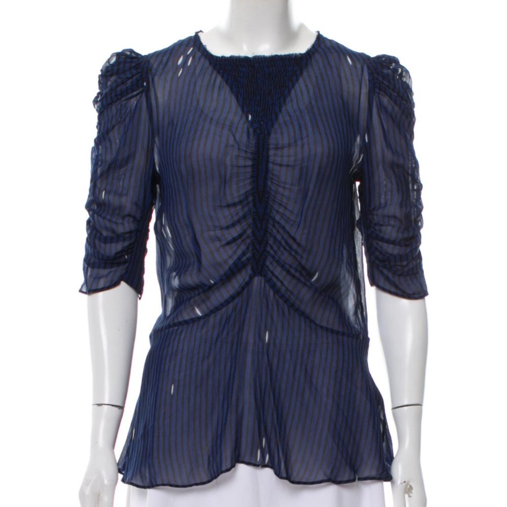 Isabel Marant Blue Silk Blouse Size 6